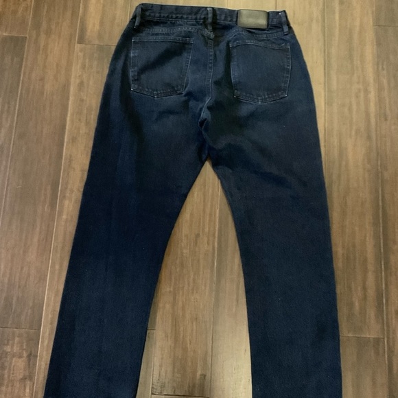 Taylor Stitch Mens Democratic Blue Dark Wash Denim Jeans - Picture 5 of 14